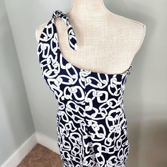 Jones NY Women’s Sleeveless One Shoulder Tie Side Zipper Closure Dress Size 6 - Picture 2 of 8